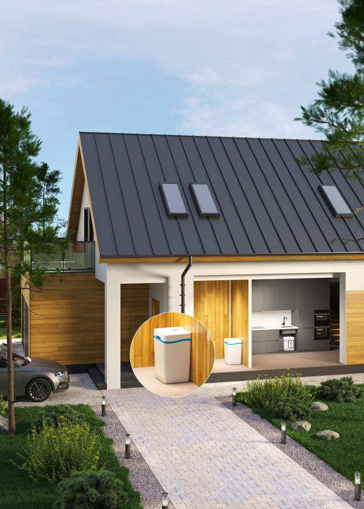 ZeNO-waterontharder in de berging van een woning